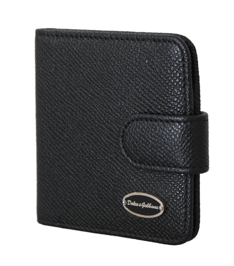 Black Dauphine Leather Condom Pocket Case Holder