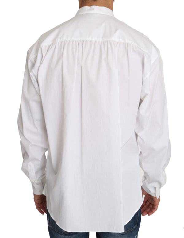 White Cotton Pleated Tuxedo Formal Shirt