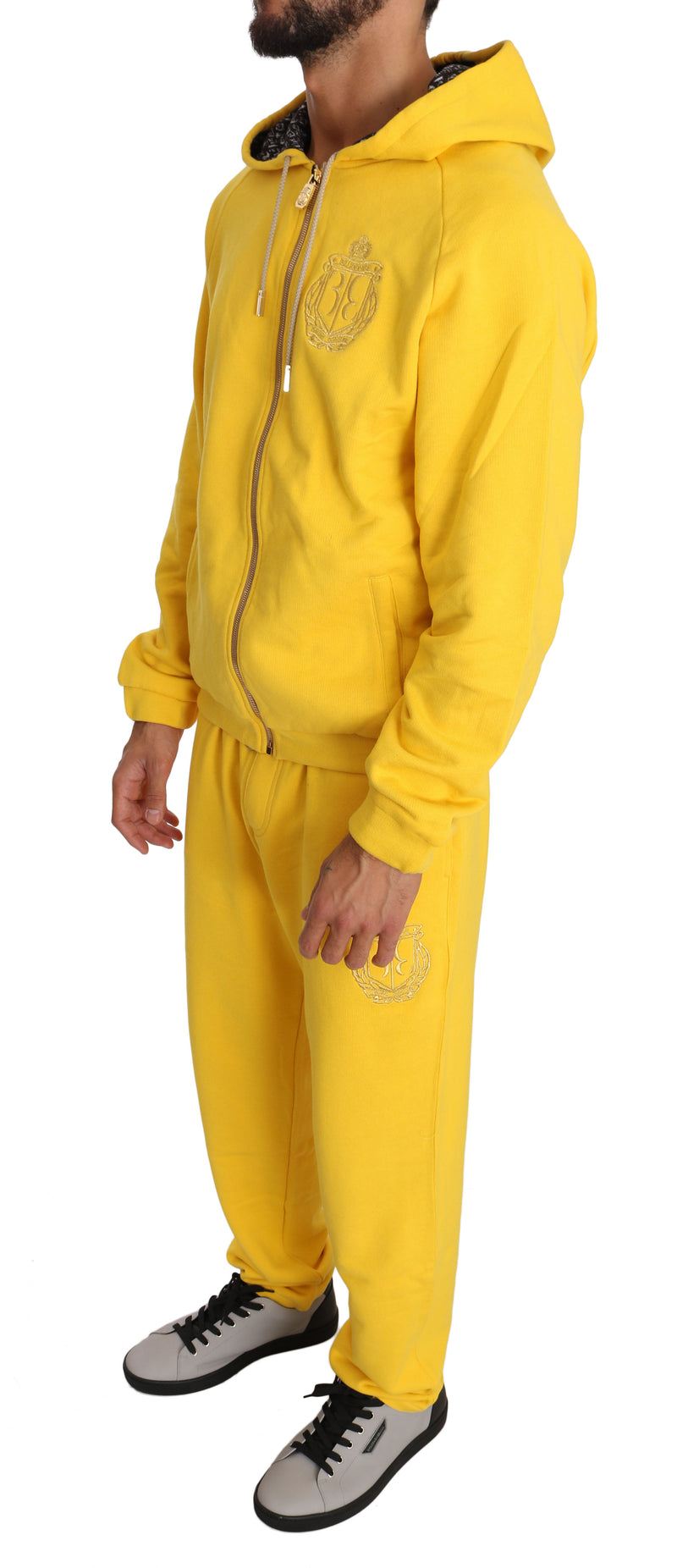 Yellow Cotton Sweater Pants Tracksuit