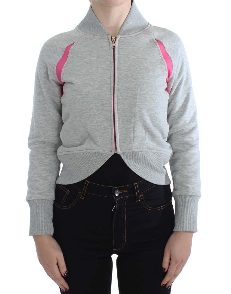 Gray Sport Cotton Zipper Sweater