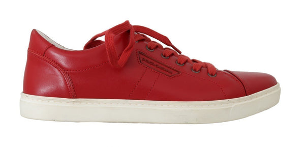 Red Leather Casual Sneakers