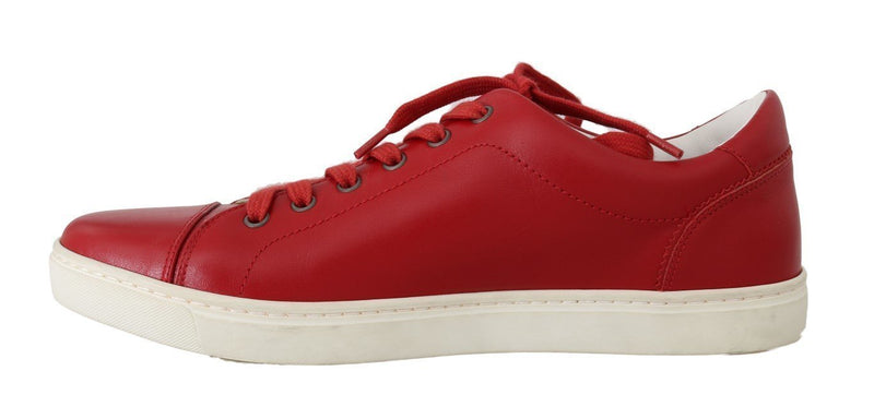 Red Leather Casual Sneakers