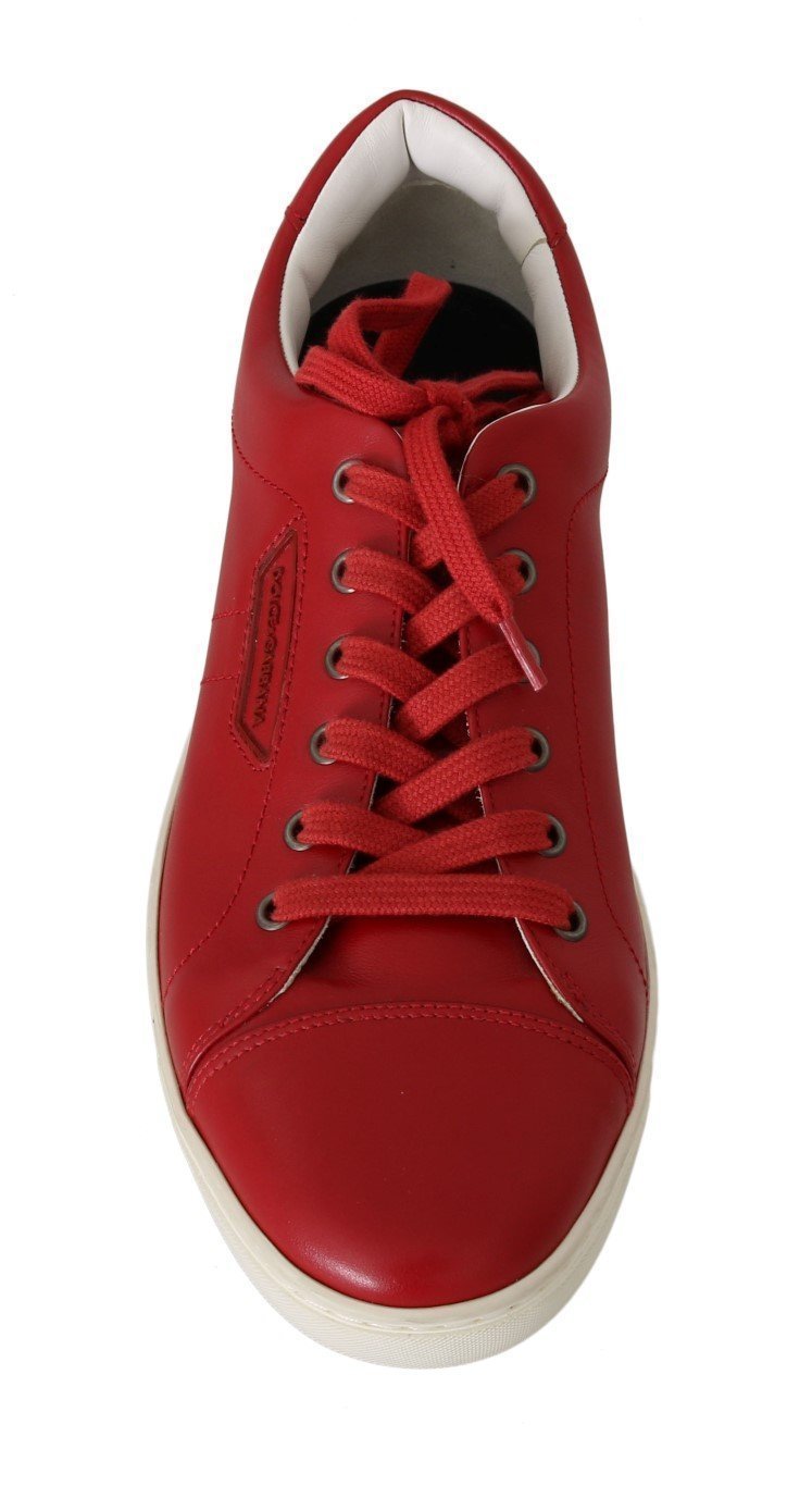 Red Leather Casual Sneakers