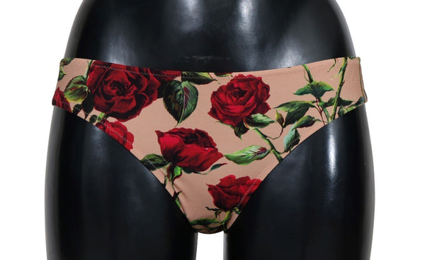 Pink Red Roses Bikini Bottom