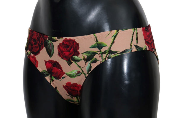 Pink Red Roses Bikini Bottom