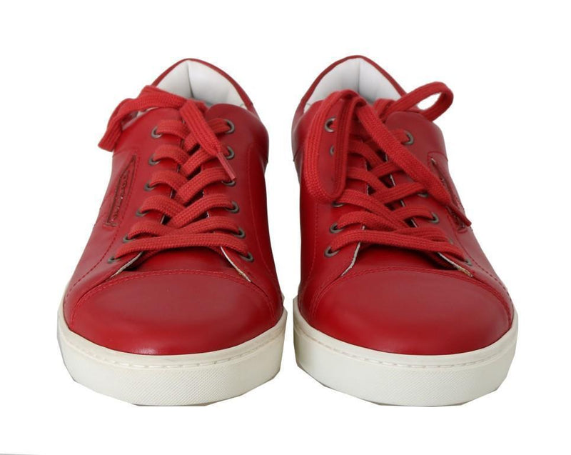 Red Leather Casual Sneakers