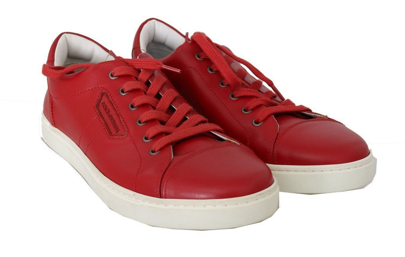 Red Leather Casual Sneakers