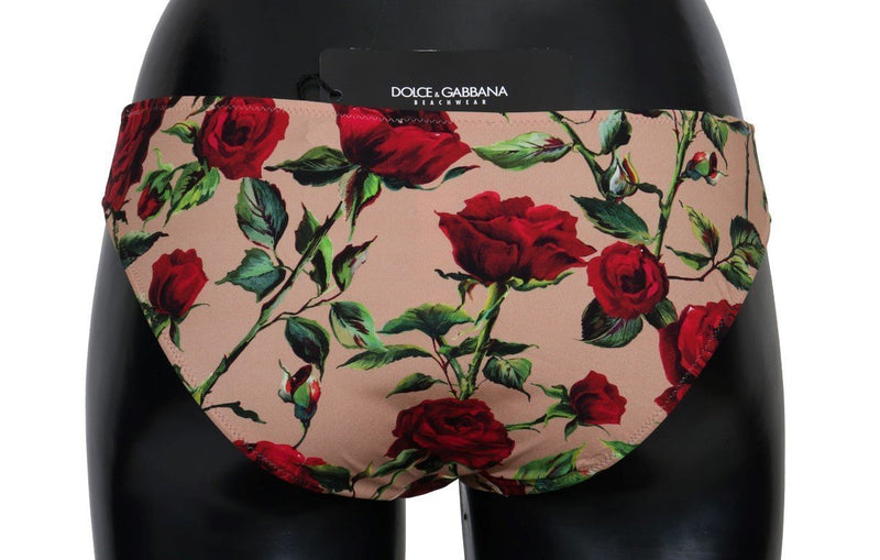 Pink Red Roses Bikini Bottom