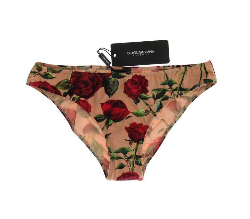 Pink Red Roses Bikini Bottom
