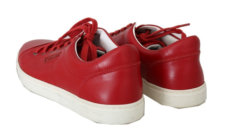 Red Leather Casual Sneakers