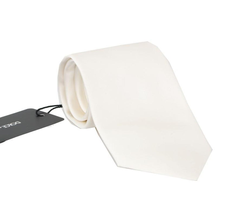 White Silk Solid Tie