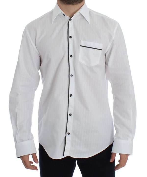 White Striped Regular Fit Dress Shirt