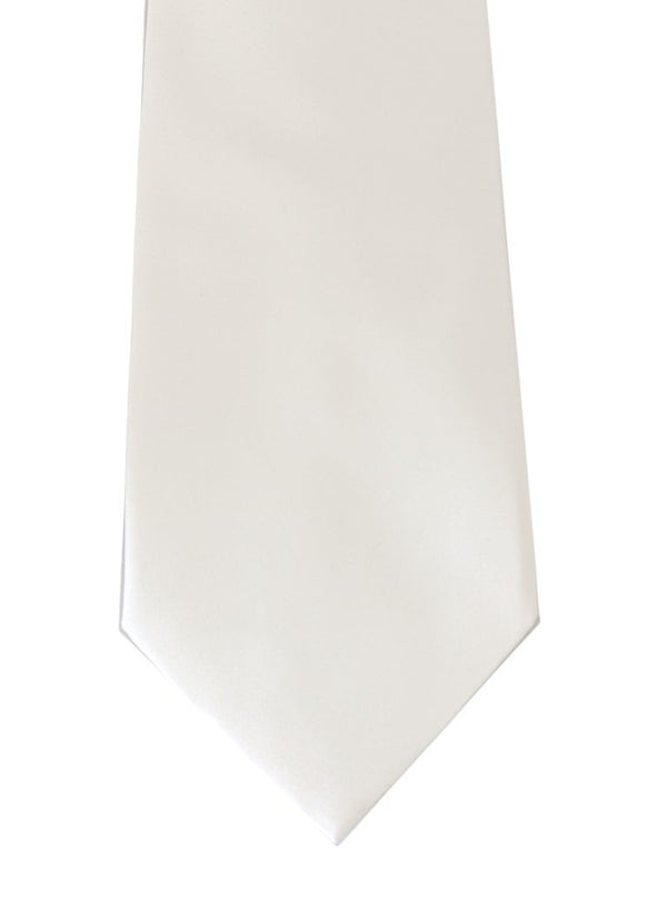 White Silk Solid Tie