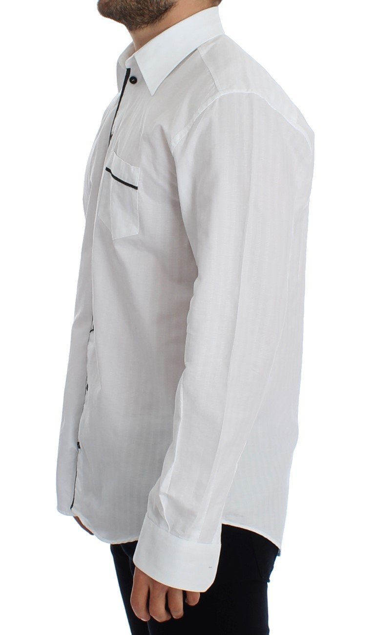 White Striped Regular Fit Dress Shirt
