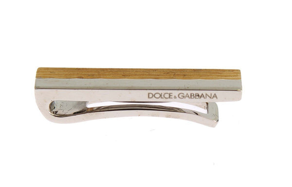 Silver Brass Branded Tie Clip