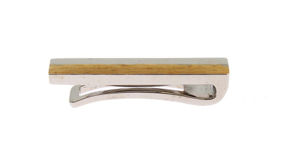 Silver Brass Branded Tie Clip