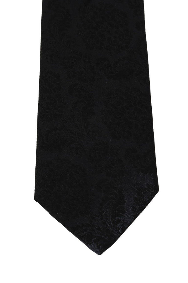 Black Silk Patterned Tie