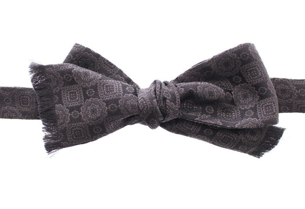 Black Silk Baroque Paisley Untied Bow Tie