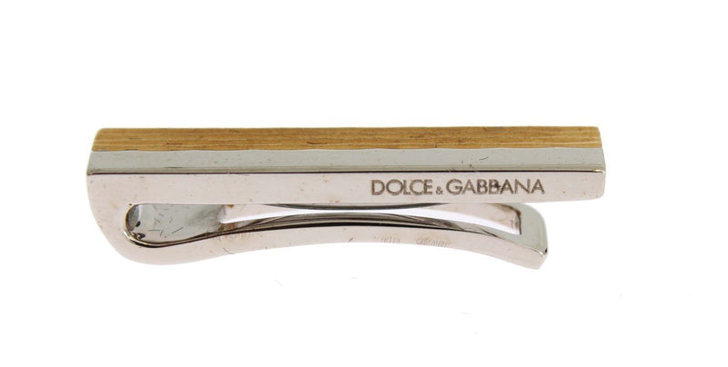 Silver Brass Branded Tie Clip