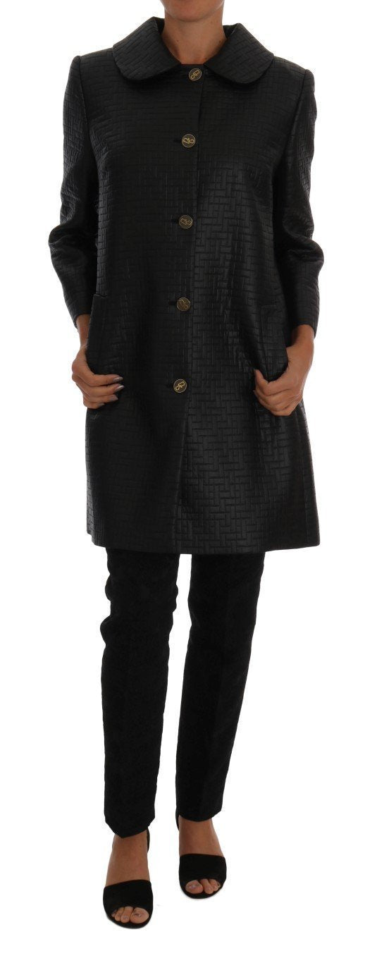 Black Gold Button Classic Coat