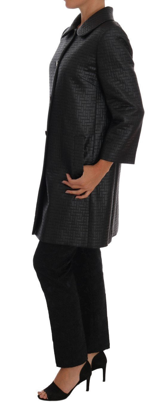 Black Gold Button Classic Coat
