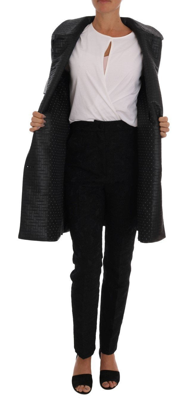 Black Gold Button Classic Coat
