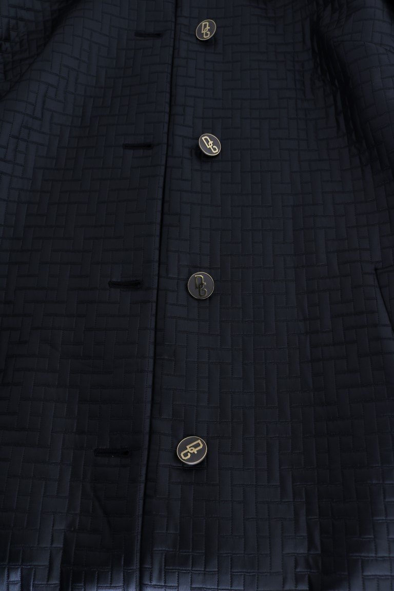 Black Gold Button Classic Coat