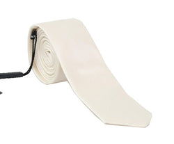 White Silk Solid Slim Tie