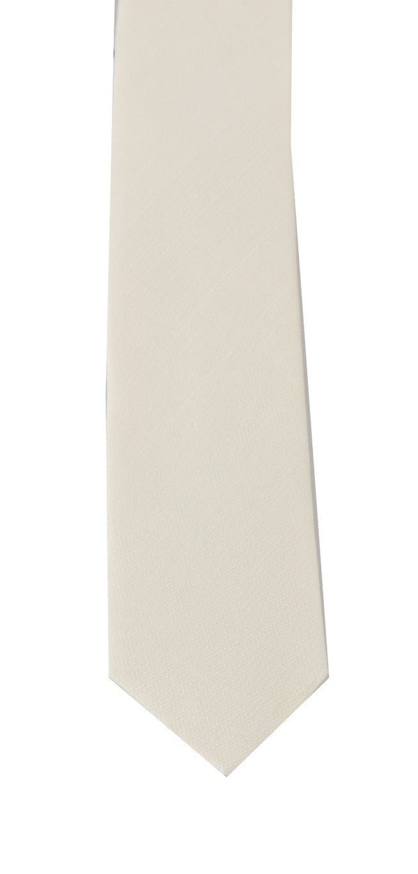 White Silk Solid Slim Tie