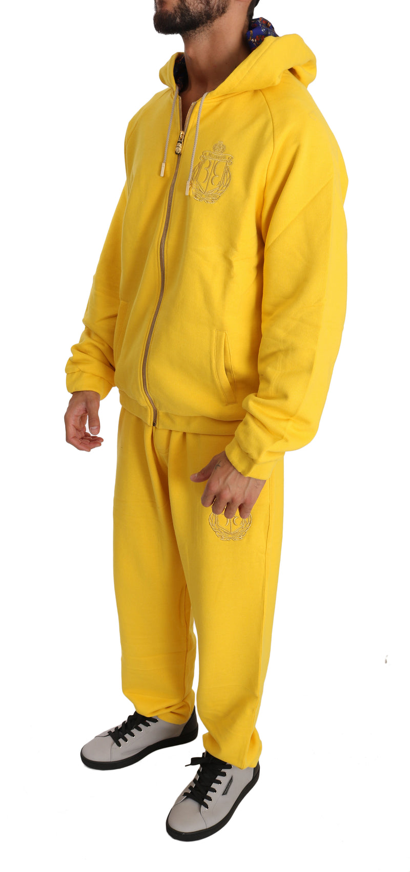 Yellow Cotton Sweater Pants Tracksuit