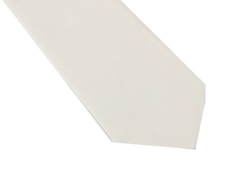 White Silk Solid Slim Tie