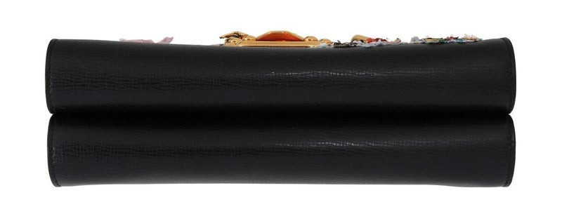 Black Leather LUCIA Shoulder Bag