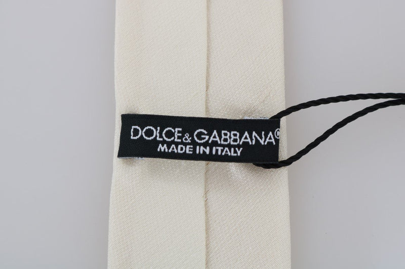 White Silk Solid Slim Tie