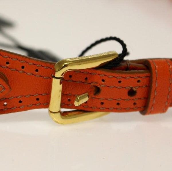Orange Leather Multicolor Beaded Belt