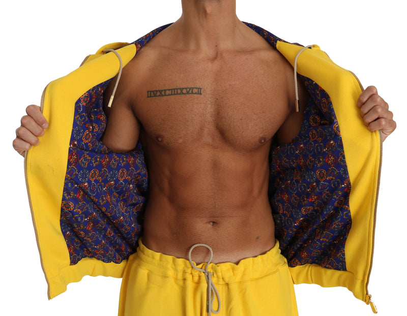 Yellow Cotton Sweater Pants Tracksuit