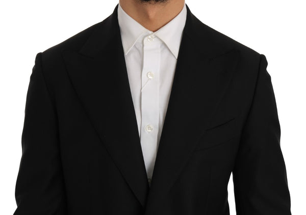 Black Wool Two Button Slim Fit Blazer Suit