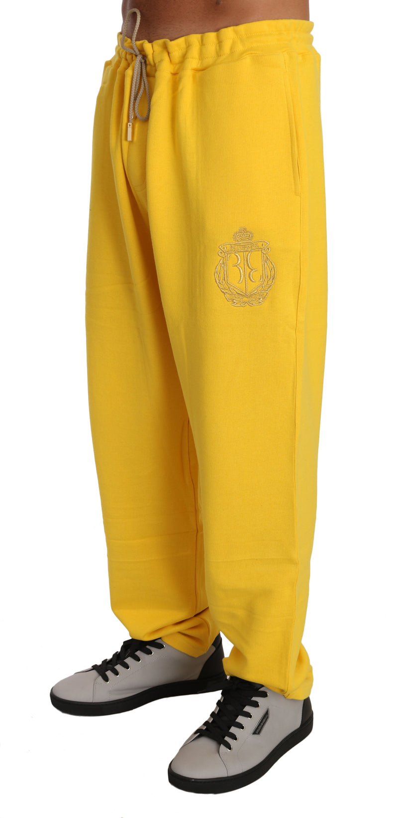 Yellow Cotton Sweater Pants Tracksuit