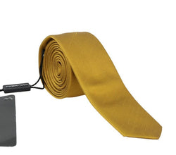 Yellow Silk Solid Slim Tie