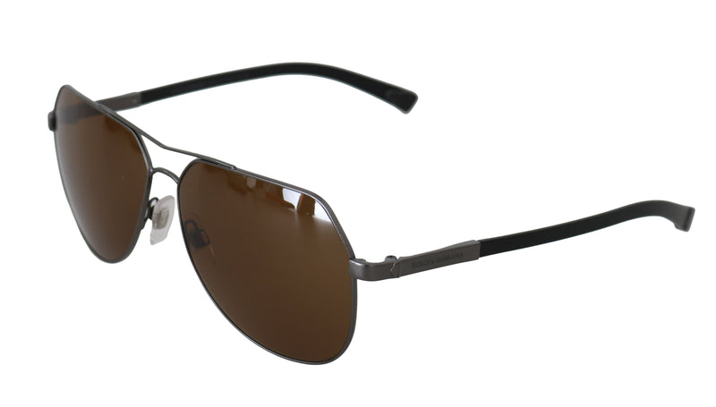 Black Brown Metal DG2133 BASALTO Pilot Sunglasses