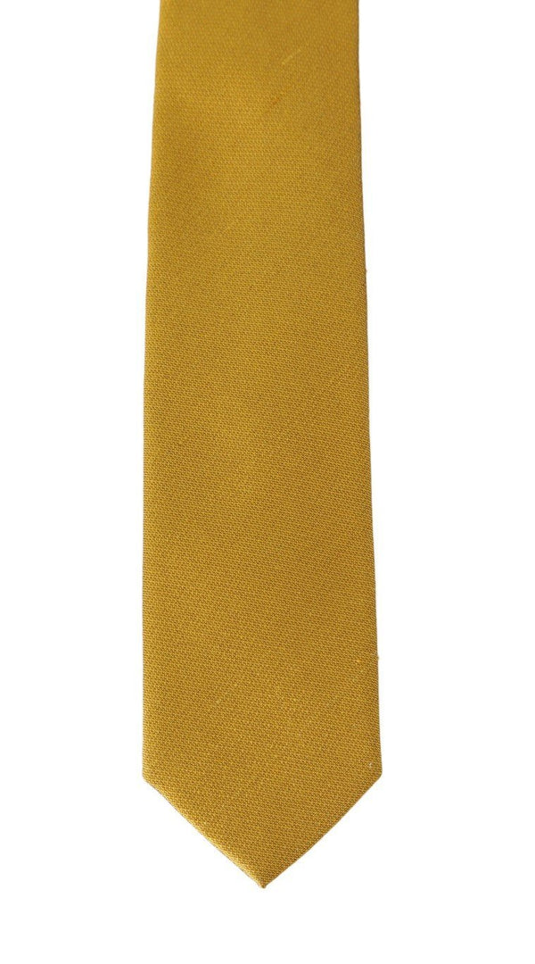Yellow Silk Solid Slim Tie