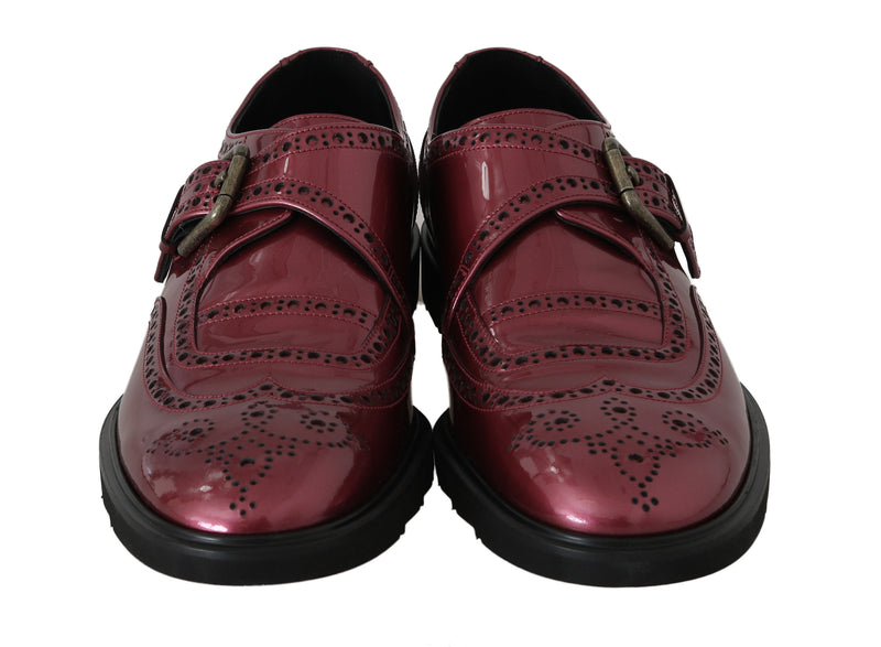 Pink Leather Monkstrap Dress Formal Shoes