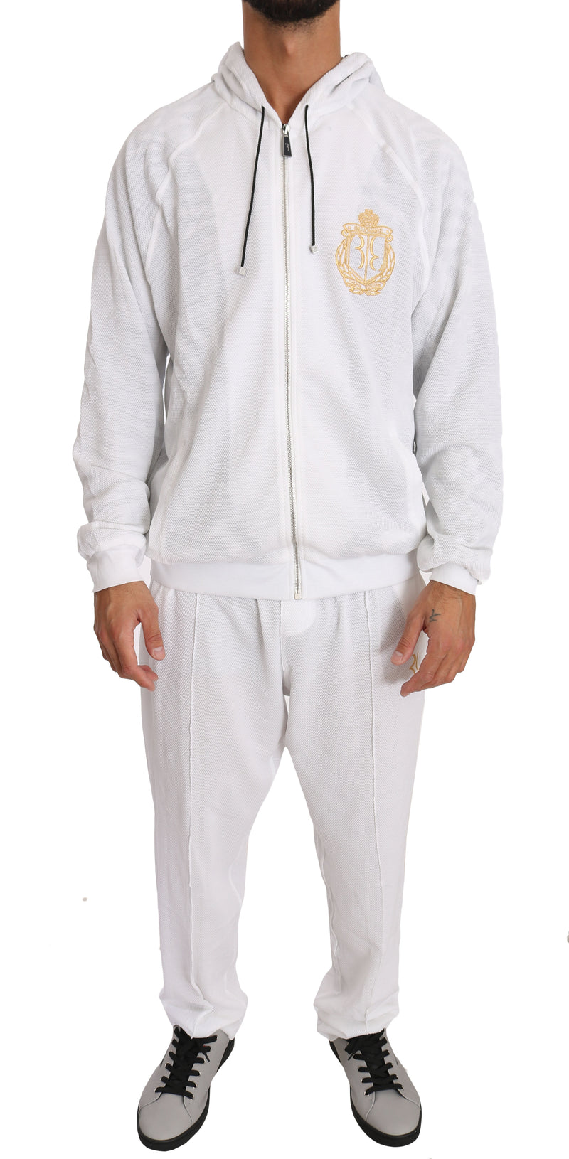 White Cotton Sweater Pants Tracksuit