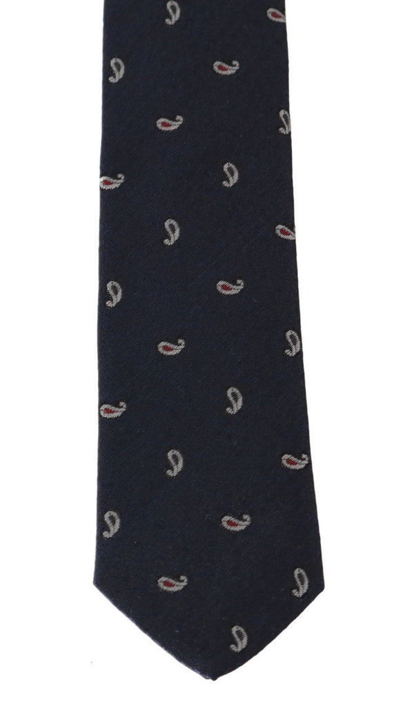 Blue Silk Pattern Slim Tie