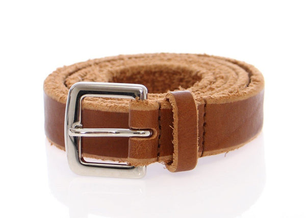 Brown Leather Logo Belt