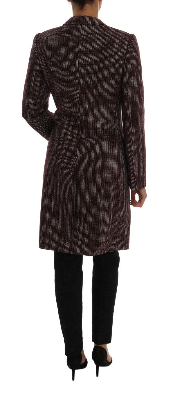 Bordeaux Wool Classic Tweed Coat