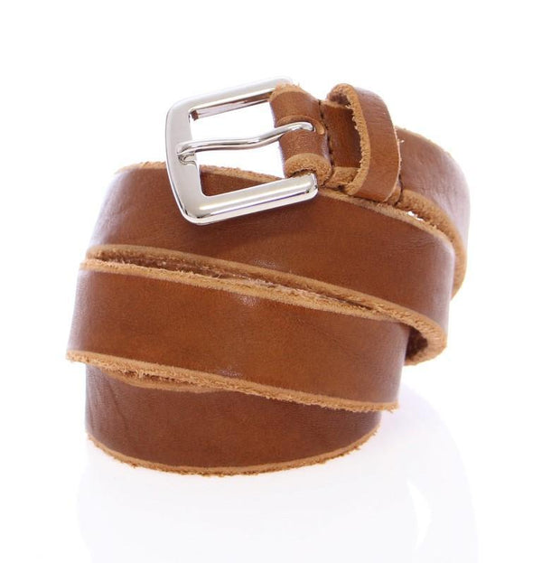 Brown Leather Logo Belt