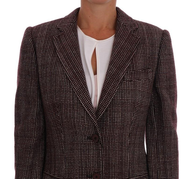 Bordeaux Wool Classic Tweed Coat