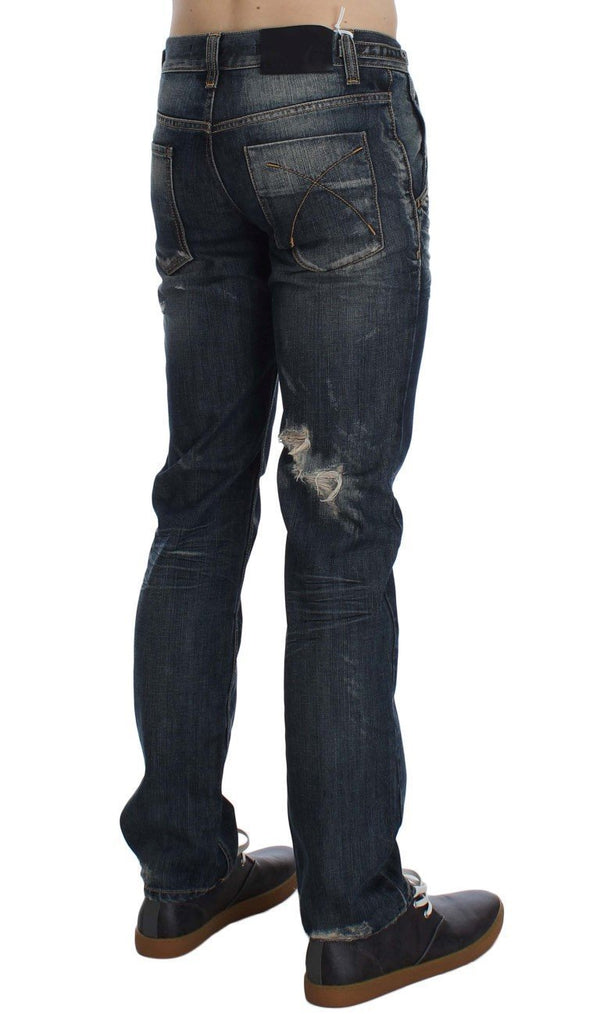 Blue Wash Cotton Denim Regular Fit Jeans