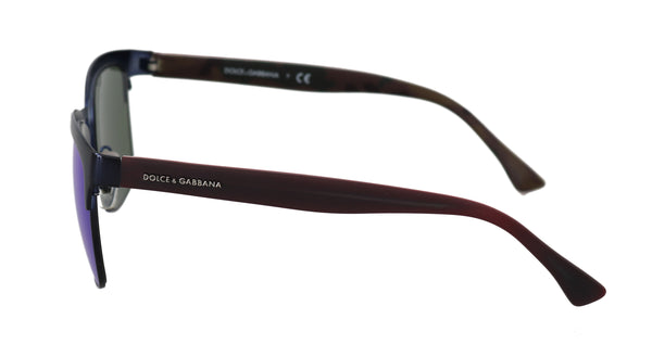 Black Bordeaux DG2148 Browline Mirrored Sunglasses