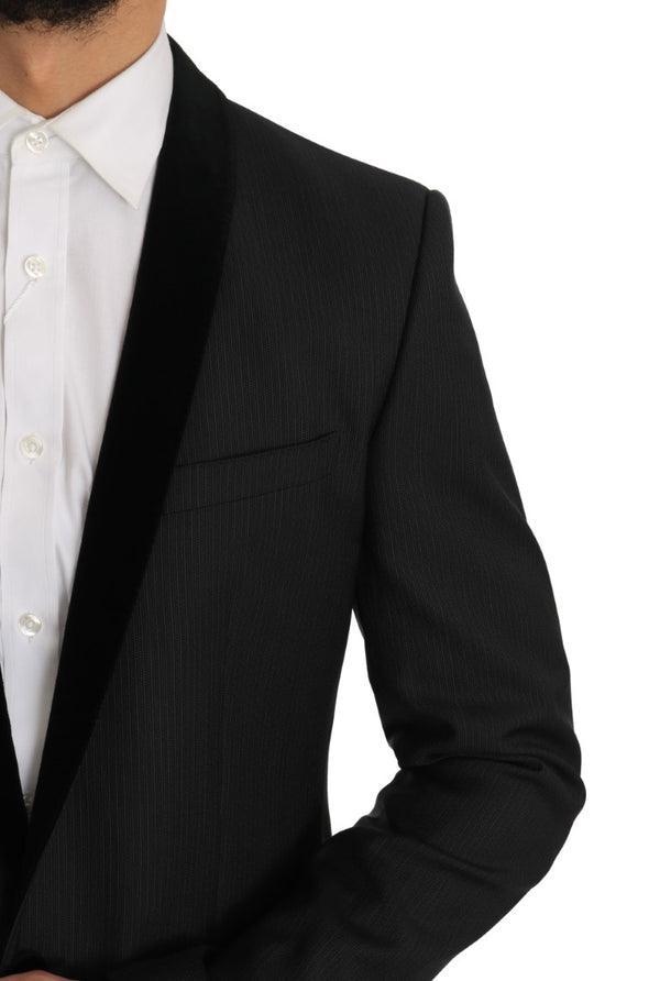 Gray Black Tuxedo GOLD Slim Fit Smoking Suit